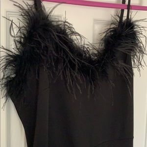 Black Feather Jumpsuit